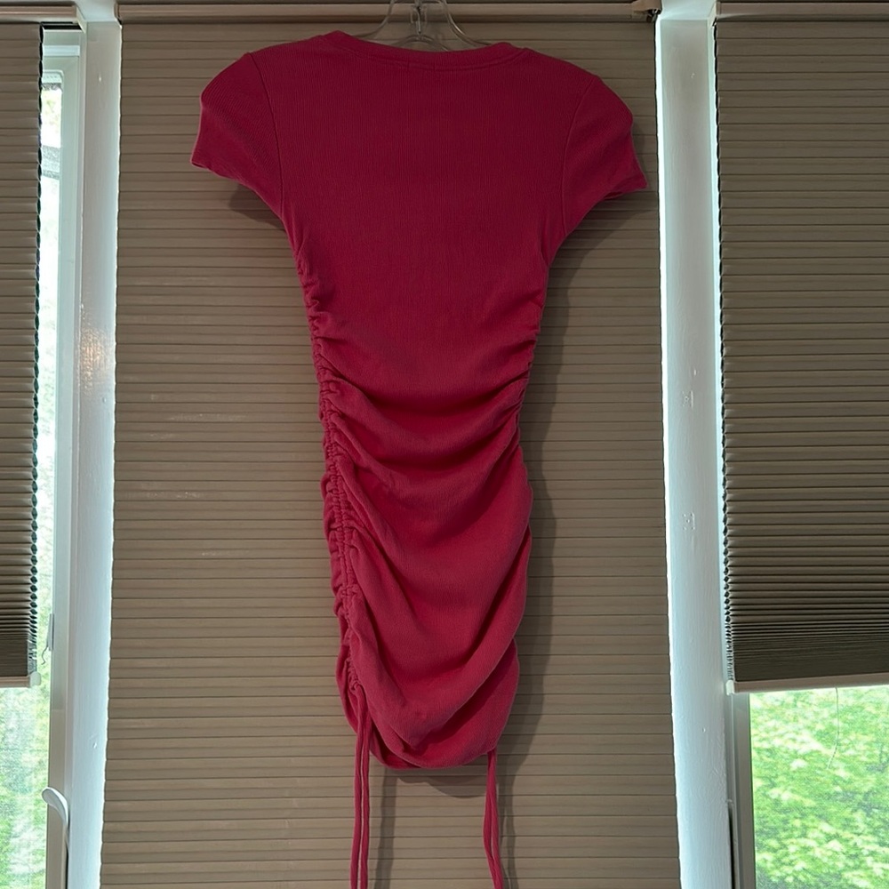 Pink Ruched Bodycon Dress - Picture 3 of 3